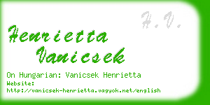 henrietta vanicsek business card